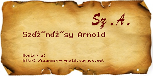 Szénásy Arnold névjegykártya