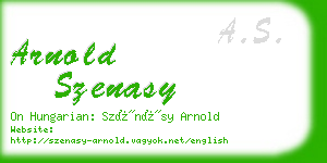 arnold szenasy business card